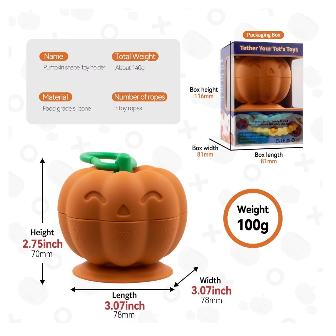 CALABAZA SUJETADORA DE JUGUETES Y CHUPETE
