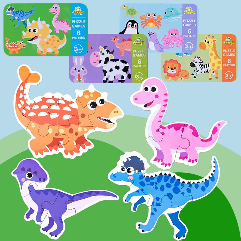 6 PUZZLES MONTESSORI 3D DE DINOSAURIOS 🦖
