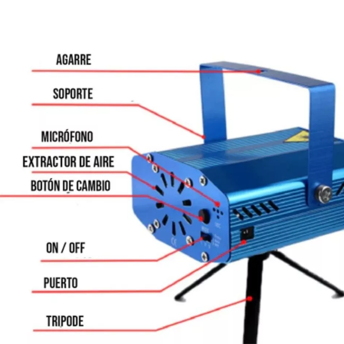 Proyector laser mini con luces de fiesta