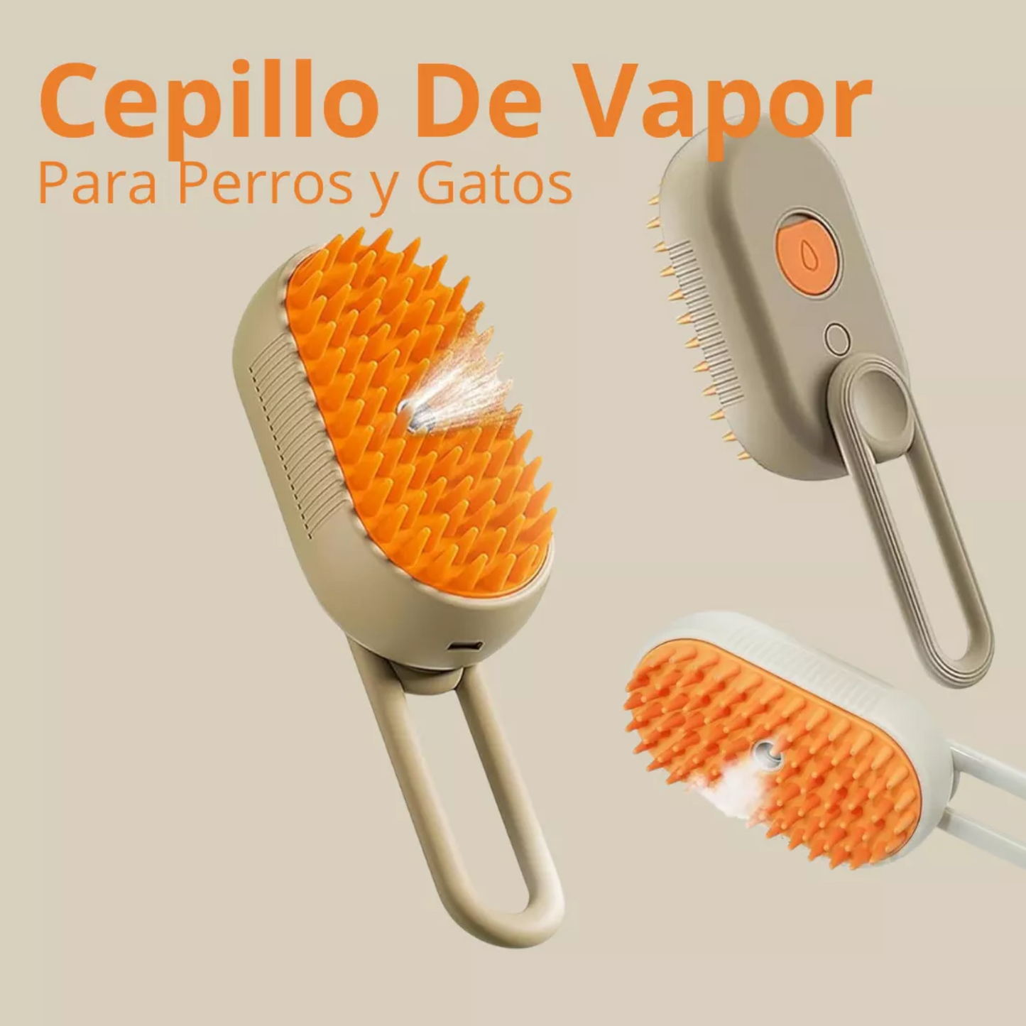 Cepillo para mascotas a vapor recargable