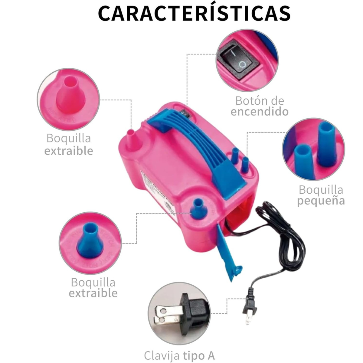 Bomba eléctrica para inflar globos