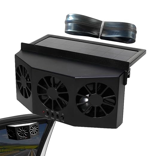Ventilador solar para auto con triple hélice