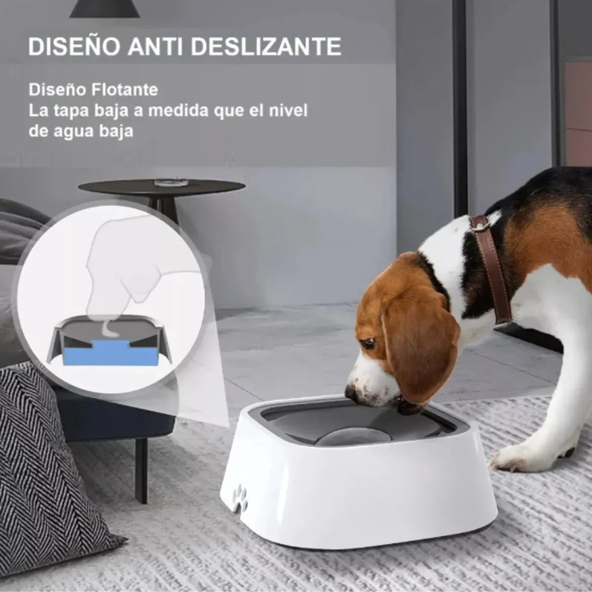 Bebedero antiderrame para mascotas