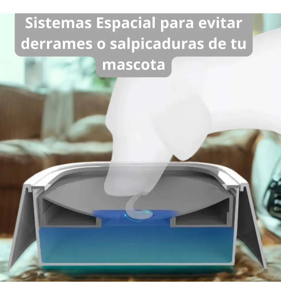Bebedero antiderrame para mascotas