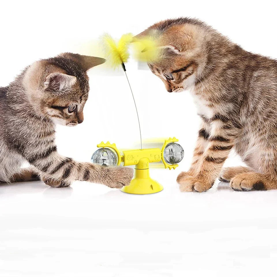 Juguete dispensador de golosinas para gatos 3 en 1